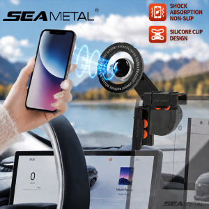 SEAMETAL | SEAMETAL Universal Car Phone Holder for Car Display Screen Magnetic Holder 360 Degree Rotation Shock-Absorbing Clip-On Car Mount