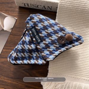 Vintage Plaid Triangle Claw Clip Female 2026 High-class Headwear