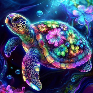 Acrylic Paint By Numbers Rainbow Sea Turtle Pattern Painting By Numbers on Canvas Coloring By Number for Adults Paint Digital