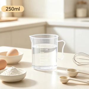 Kitchen Food Grade Measuring Cup Lidless with Lid Scale PC High Temperature Resistant Milk Tea Shop Plastic Beaker