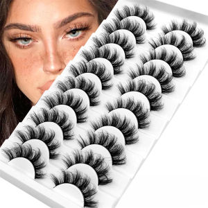 10 Cặp Lông Mi Giả 3D Trông Tự Nhiên Mềm Mại Nhẹ Có Thể Tái Sử Dụng Lông Mi Tổng Hợp Dạng Dải Để Làm Đẹp Mắt