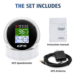RYSJM | 85mm (3-3/8) Digital GPS Speedometer TFT Screen Odometer 999.9 km/hMPHknot ODO with Longitude Latitude Altitude For Boat Car