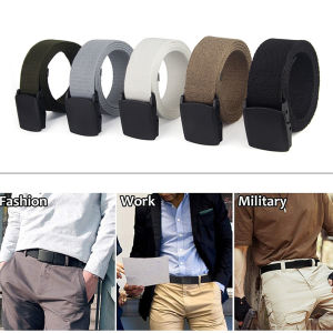 SmarTconn Nylon Belt Outdoor Military Web Belt Men Tactical Webbing Belt Canvas Breathable Leisure Men Waist Belt With Plastic Buckle