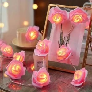 1.5M/3M LED Simulated Rose Light String Battery Powered LED Fairy Light Bedroom Wedding Valentines Day Romantic Decoration