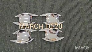 เบ้าประตู + ครอบมือจับประตู (รุ่นท๊อป) + ครอบฝาถังน้ำมัน ชุปโครเมี่ยม นิสสัน มาร์ช Nissan March 2010 - 2020 ใส่ร่วมกันได้ A