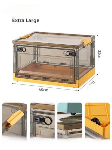 Foldable Transparent Storage Box Student Book Clothes Toy Organizer Home Use Box New Model Plastic Material Wheel Included