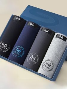 กราฟีนต้านเชื้อแบคทีเรีย Pure ผ้าฝ้าย กางเกงบ็อกเซอร์ ผู้ชายไร้รอยต่อสบาย ระบายอากาศได้ดี Graphene กางเกงบ็อกเซอร์รัดรูป Youth Mid เอว