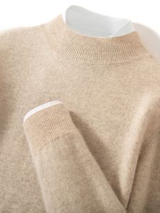 Pure Color Knitted Cashmere Sweater for Men Loose Style Business Casual Long Sleeve Fashionable Korean Style Winter Warm