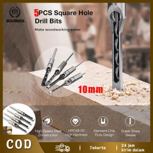 5PCS/SET Mata Bor bobok kayu Persegi Hole Drill Bit Bahan Baja Kerajinan Kayu 10mm