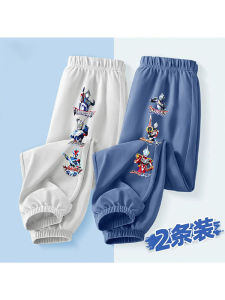 Ice Silk Thin Summer Casual Pants for Boys Kids Comfortable Breathable Anti-Mosquito Long Trousers Cotton 100% mid Waist