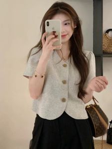 Chic Short Sleeve Blazer Jacket