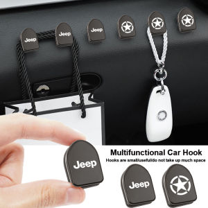 Jeep | 2/4P Car Self Adhesive Mini Storage Hooks Accessories For Jeep Wrangler Rubicon Renegade Compass Grand Cherokee Patriot Liberty