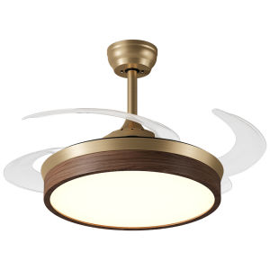 SUOYAN | Silent Ceiling Fan Light Walnut New Chinese Style Eye-Protection Smart