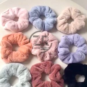 Ikat Rambut Scrunchie Korea Perempuan Dewasa Bahan Kain Velboa Bulu Halus Aksesoris Rambut AK190 ZIORRA