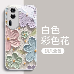เคสโทรศัพท์มือถือ Oppo Reno11 แบบใหม่ ป้องกันการตกหล่น ป้องกันเลนส์ ลายดอกไม้สีสันสดใส ดีไซน์เรียบง่าย เปลือกป้องกัน