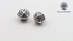 [HCM]Charm S925 Hạt rỗng đa giác xỏ ngang 13x15.5mm - NQ Jewelry