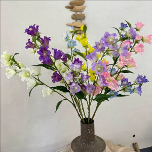 YESPERY Wind Chime Artificial Flowers Decoration Campanula Fake Flowers Bouquet Lily Of The Valley Realistic Bellflower Vase Arrangement