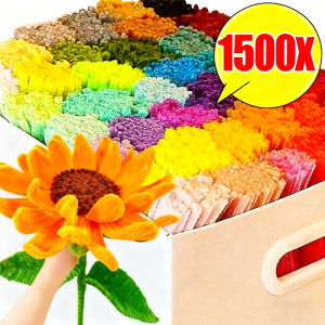 100-1500Pcs Pipe Cleaners Craft Multicolor Chenille Stems Twisting Sticks Plush Stick for Kids DIY Arts Handcraft Decor