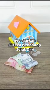 Mainan Anak Rumah Kayu Celengan Kayu / Saving Box Kidu Baby