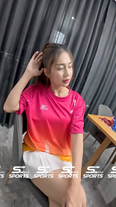 SC Sports เสื้อกีฬา เสื้อพิมพ์ลาย Run03-ชมพูเหลืองทูโทน งานจริงสวย สีสด หนา145g นุ่มลื่นใส่สบาย