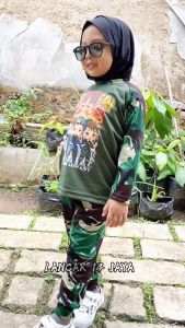 Setelan kaos anak panjang loreng malpinas - kaos anak loreng army - Setelan Loreng Anak Piyama Loreng Anak Kaos Loreng Anak