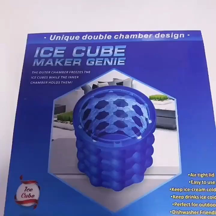Magic Ice Cube Maker Genie Silicone Rubber Tray Molds Saving Ice Bucket Space Saving Bottle