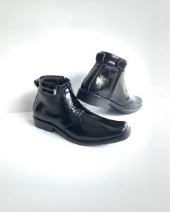 Sepatu pdh kulit mengkilap boots shoes aleus