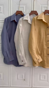 (Hàng sẵn) Áo sơ mi nữ linen tưng washed FORM DÀI - JUNE LINEN #A32