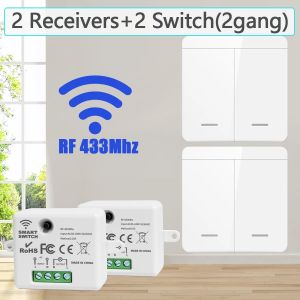 Wireless Smart Switch Light 433MHz 1/2/3 Gang 86 Wall Panel Switch Remote Control Relay Receiver 10A 110V 220V For LED Lamp