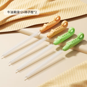 Small Size Silicone Straw Brush Milk Bottle Nipple Cleaner Tea Pot Set Baby Kit Long Neck Oil Bottle Household Cleaning Tools