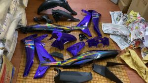 Bộ vỏ nhựa xe máy Sirius hàng Việt Nam loại 1 màu Tím Đen