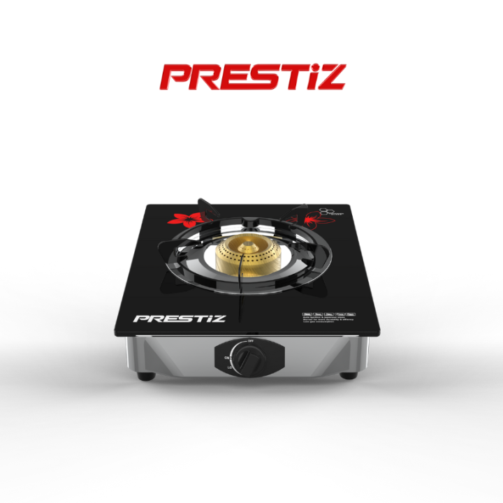 Prestiz Gas Stove Single Burner 2D Tempered Glass Heat Resistant