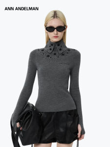 ANN ANDELMAN | Beading Fitted High Neck Base Layer Thermal Top