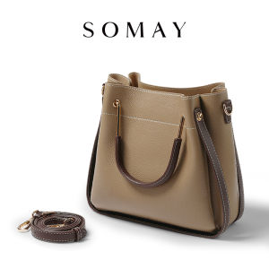 Trendy Bucket Bag Womens Crossbody Shoulder Handbag Commuter Large Capacity Autumn Winter Fashionable Polyester Material