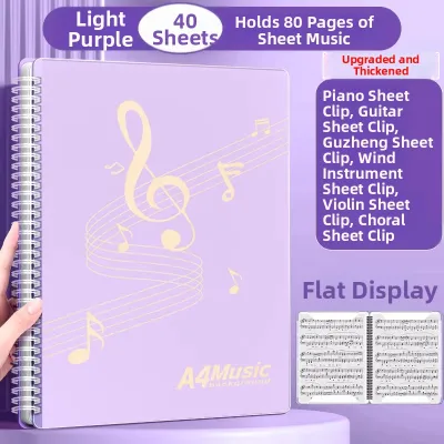 ka ba xiong | Black Adjustable Sheet Music Folder Transparent Pages