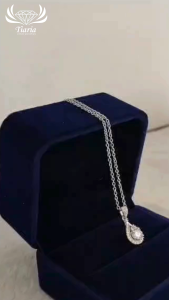 Kalung Wanita Perak 925 Asli Anti Karat Berlian Moissanite GRA Lapis Emas 18K --GBA001