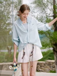 XIANGYING | French Style V-Neck Shirt & Top 2PCs Set
