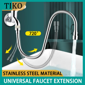 Bathroom Faucet Bendable Chrome Extension Tube Splash Proof Stainless Steel Hose Water tap Can extension 0.3m Extender Pipe