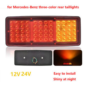 2Pcs LED Truck Rear Tail Light Side Warning Turn Signal Brake Stop Reverse Lamp for Trailers Universal 12V/24V