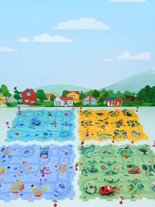 Railcar Mainan Mobil Pesawat DIY Track Puzzle Bergerak Otomatis Fleksibel AN