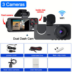 Dash Cam for Cars WIFI 2/3Lens Car DVR 1080P HD Video Recorder Rear View Camera for Vehicle Night Vision Black Box Car Assecorie