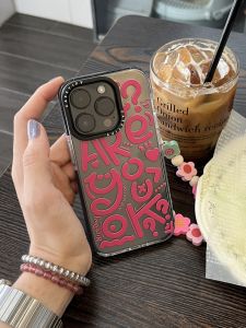 Ins Style Letter Pattern Floral Chain Phone Case for 17Pro Max  13pro Retro Watercolor 12 Protective Cover 14plus Lens Print X/Xr/Soft Shell Anti-Fall