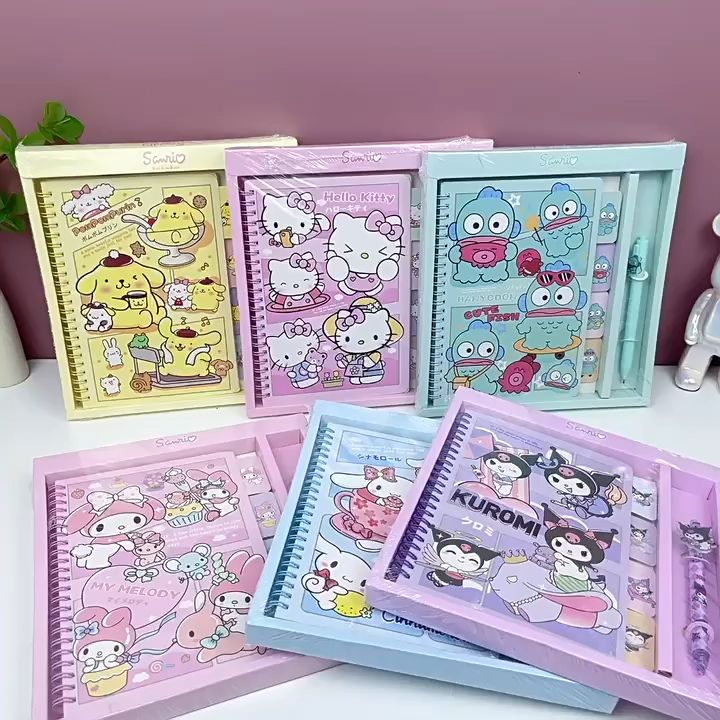 📝 สมุดจด+ปากกา เรียบหรู ลายการ์ตูน มีทั้งหมด 6 ลาย ขนาด A5 มาพร้อมปากกา ...