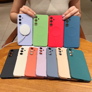 MobileWorld Samsung Galaxy S24Fe (จัดส่งรวดเร็วจากประเทศไทย) Magsafe แท่นชาร์จไร้สายแบบแม่เหล็ก เคสซิลิโคน TPU ยืดหยุ่นสัมผัสนุ่มฝาหลัง