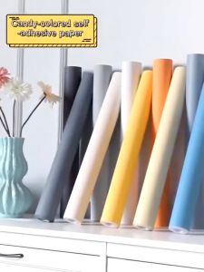 Home Background Wall Decoration: PVC Pure White Sticker Self-adhesive Wallpaper Bedroom Diatom Mud Wallpaper Waterproof Moisture-proof Living Room High Quality Wall Sticker Wallpaper