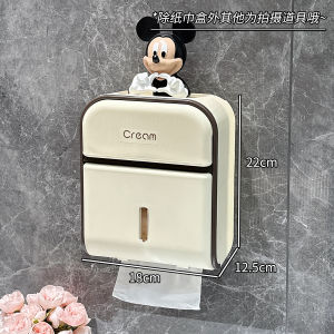 Toilet Wall-Mounted Tissue Box Toilet Sink Punch-Free Face Cloth Storage Box Waterproof Paper Extraction Box Roll Stand