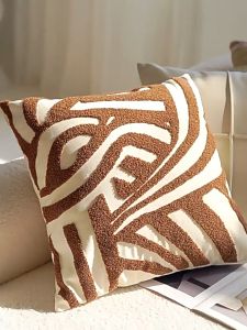 Sarung Bantal Sofa Cushion Cover Premium Aesthetic Unik Seri Coklat Krem Brown 45*45cm