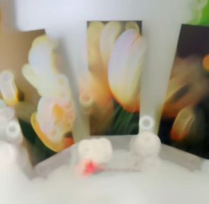 HIASAN DINDING SET BEAUTIFUL WHITE TULIP FLOWERS ISI 3 KAMAR DEKORASI RUMAH WALL DECOR PAJANGAN DINDING SATU SET BUNGA TULIP CANTIK