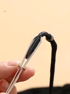 2pcs Stainless Steel Garment Clips Wearing Threading Guide Forward Device Tool DIY Sewing Cross Stitch Threader Wear Rope Elastic Clamp Elastic Band Tape Punch