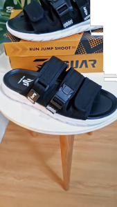 Sandal Selop Pria HeyMEN Sporty Hitam Casual Ringan Lentur Bahan Kain